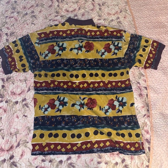 Tommy Bahama Polo Shirt Men Size Large Floral Print Short Sleeve Hawaiian - Picture 4 of 10